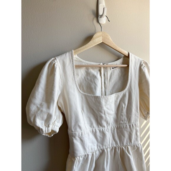 Reformation Neutral Cream The Gables Denim Cotton Dress Size 2 - Picture 2 of 6